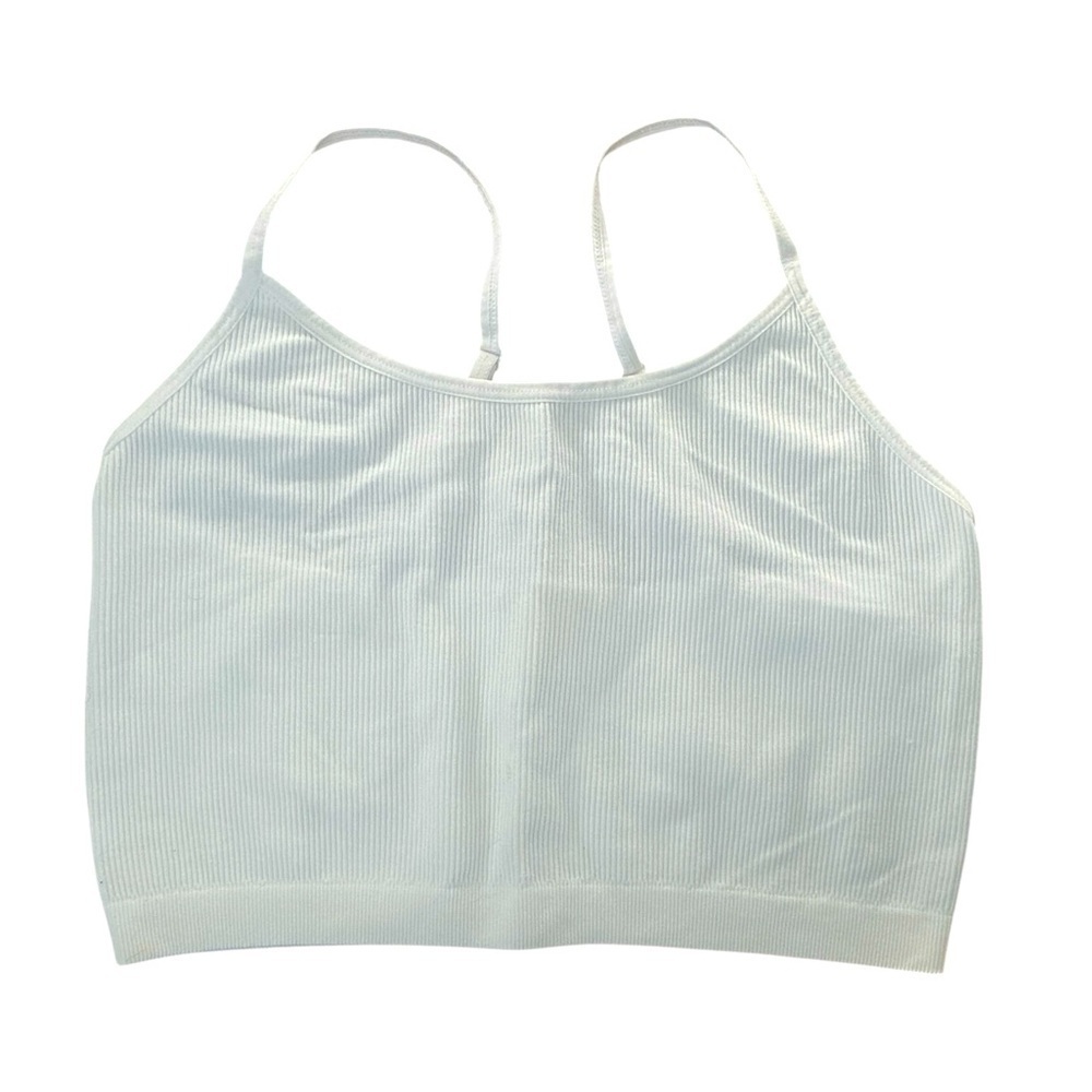 Bozzolo White Ribbed Cropped Camisole Size Small Medium